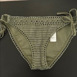 Abercrombie & Fitch Khaki Crochet Bikini Bottom